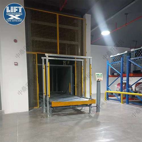 AGV对接滚筒输送循环往复式提升机智能自动无人化连续运货升降机