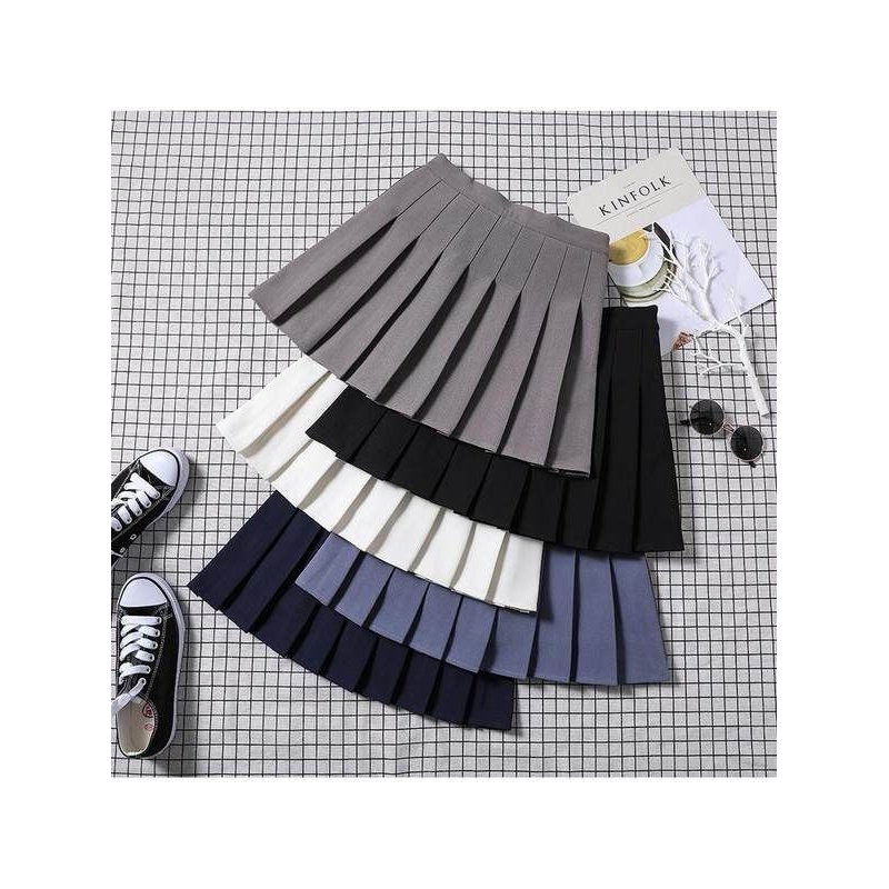 Women High Waist Pleated Skirt School Mini Skirts for Girls
