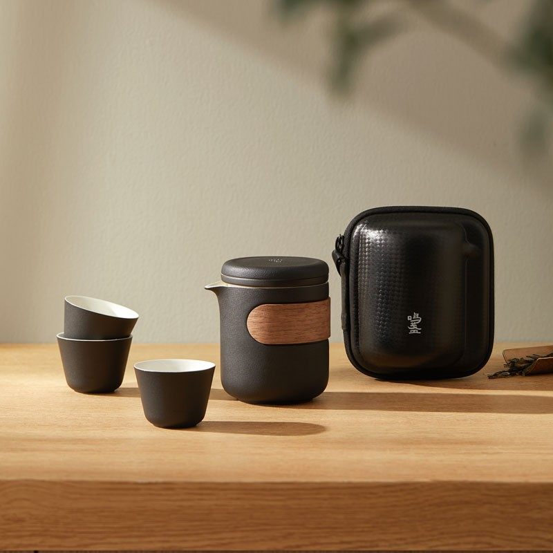 鸣盏 旅行茶具便携功夫茶具套装快客杯茶壶陶瓷茶杯功夫茶杯户外,餐饮具,旅行茶具,淘宝优惠券,粉丝福利购,淘宝优惠卷