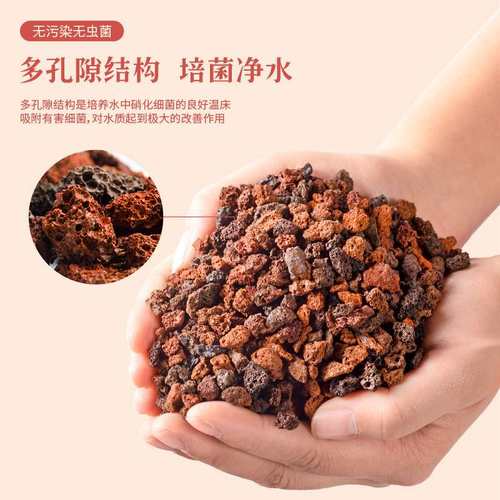 七彩火山岩水草泥微酸矿物铺面颗粒肉石岩鱼缸火山石土砂兰花多