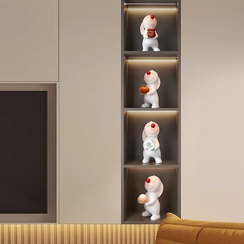 现代轻奢兔子酒柜摆件套装装饰品别墅电视柜客厅组合办公室玄关