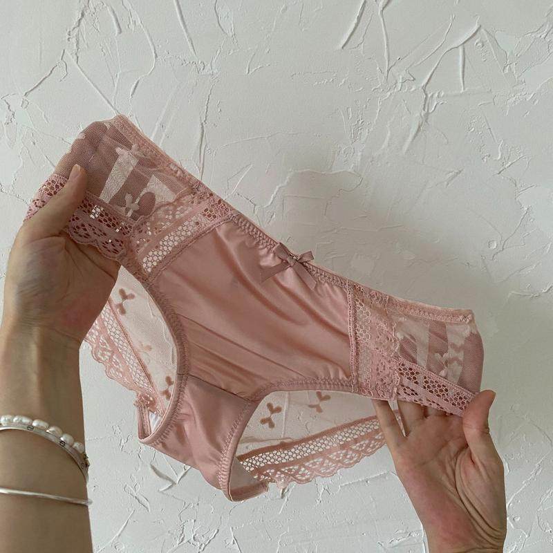 新品 法式蕾丝内裤女士中腰纯欲透明绸缎网纱白色三角裤少女风夏,女士内衣/男士内衣/家居服,女三角裤,淘宝优惠券,粉丝福利购,淘宝优惠卷