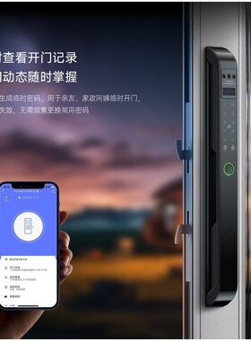 全自动掌静脉人脸识别剑芯断桥铝庭院指纹智能密码锁涂鸦通通门锁