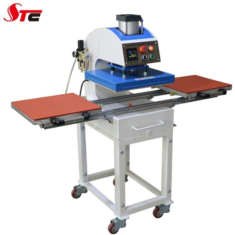 厂家直供40X40cm下滑气动双工位服装印花热转印机 压烫机 烫