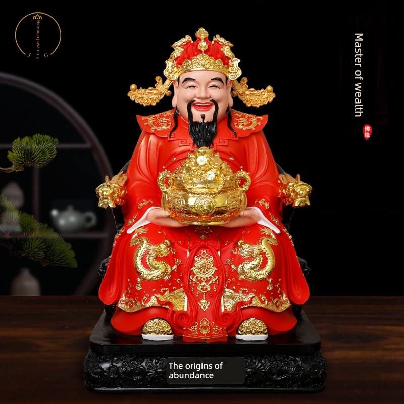 新款家用财神爷摆件文财神神像办公室供奉招财店铺公司开业树脂