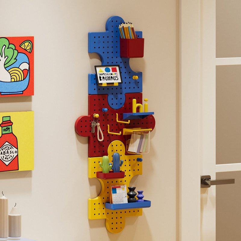 精美收纳板子学习桌墙面打孔创意板书桌墙上拼图洞洞儿童置物架,收纳整理,收纳洞洞板,淘宝优惠券,粉丝福利购,淘宝优惠卷