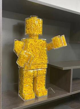 LECO亚克力透明积木人模型人物玩具模型积木玩具收纳透明人