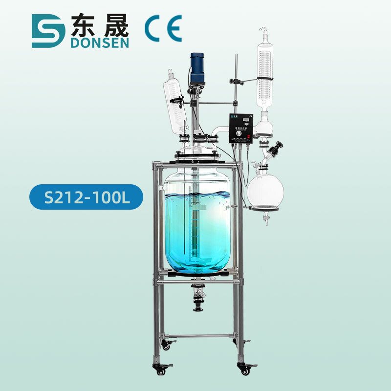 东晟 双层玻璃反应釜实验室电加热真空夹套高温萃取搅拌10/20/30L