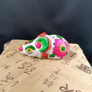 秦老师陕西凤翔 民间工艺品 十二生肖彩色泥塑老鼠牛虎兔龙蛇马