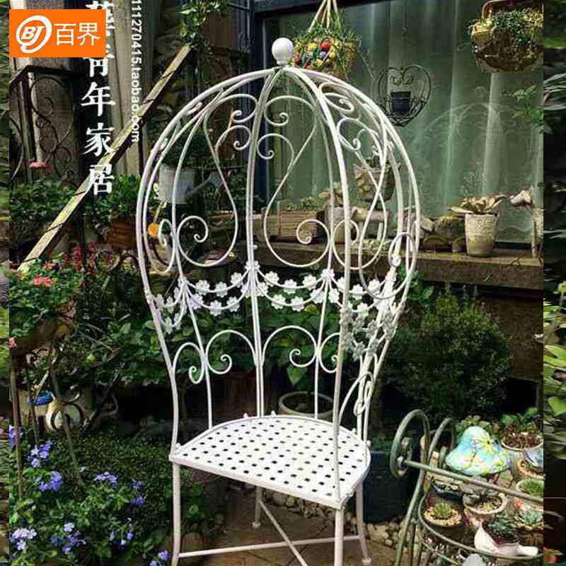 复古休闲椅子爬藤架阳台庭院逍遥椅铁艺花园公园户外懒人白色椅,住宅家具,阳台椅,淘宝优惠券,粉丝福利购,淘宝优惠卷