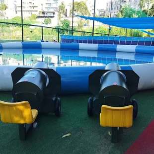 共享空气大炮游乐设备纯钣金摆摊烟雾机玩具锦之梦景区空气炮户外