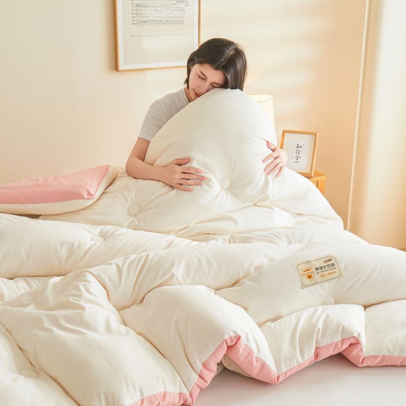 新款冬季纯色双拼原原棉大豆被人芯学生宿舍保暖两被子舒适被家用,床上用品,棉花被,淘宝优惠券,粉丝福利购,淘宝优惠卷