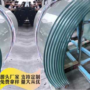 曲面钢化玻璃弧形热弯钢弯夹隔音建筑中空玻璃双层面板胶单异形