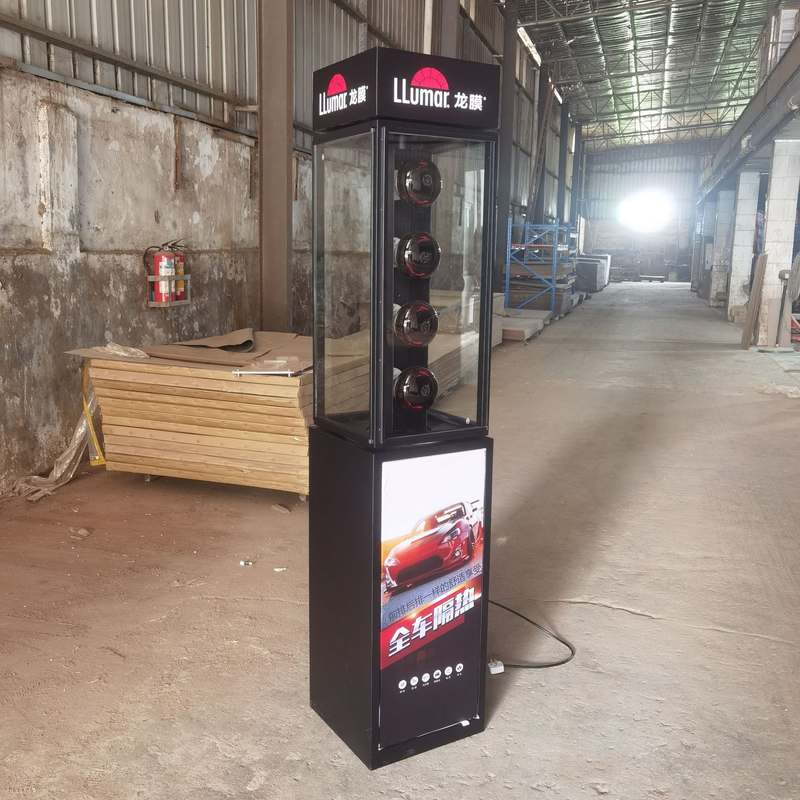 工厂直销铁质旋转展架汽车贴膜太阳膜测试展柜