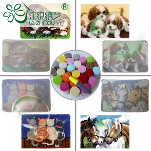 段段绣彩印底图地毯沙发家居用品地毯坐垫垫子批发厂家绣卡通坐垫