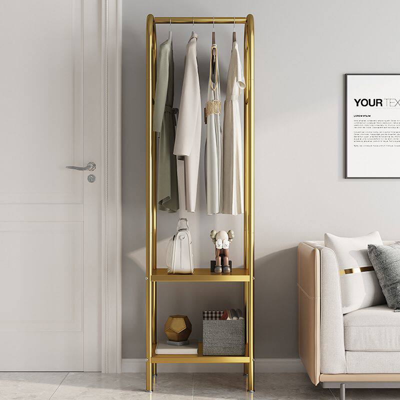 新款直销碳钢简易衣架落地轻奢简约挂衣架家用出租房收纳架耐用可
