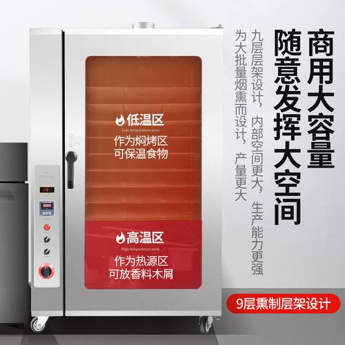 商用熏豆腐干户外摆摊燃气烟熏炉商用腊肉红肠大型熏鸡熟食设备