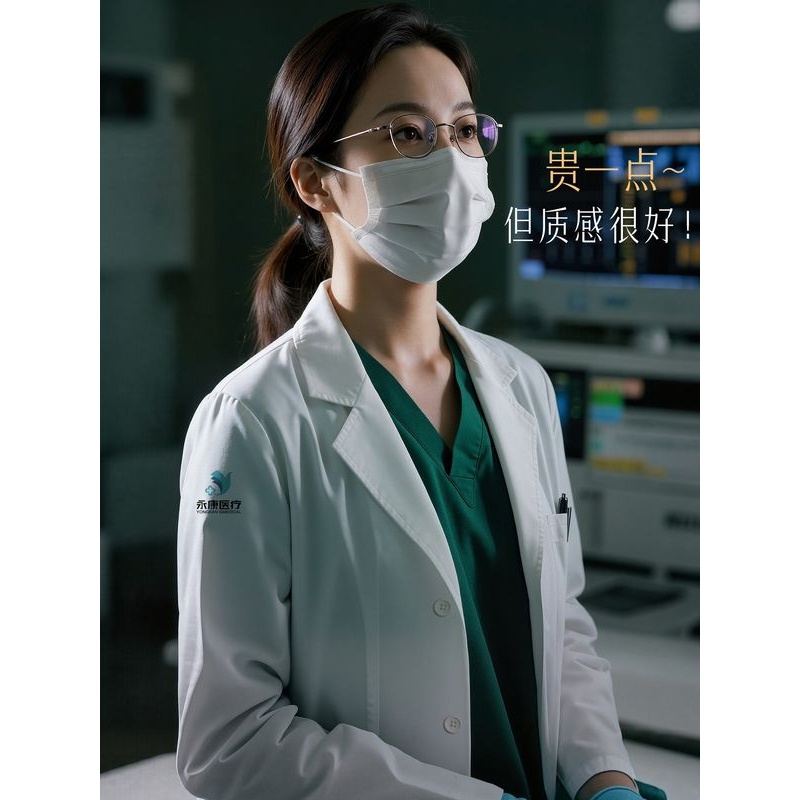 高品质白大褂女医生长袖实验室专用眼科美容医院工作服白大衣定制