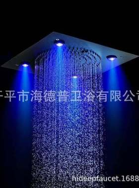 HIDEEP浴室淋浴顶喷嵌入式的黑色320*320mm两功能LED顶喷HI05077B