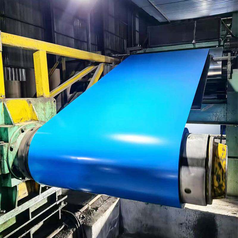 蓝色镀铝锌彩涂卷山东厂家定制 屋房顶防水彩钢瓦铁皮加厚彩钢板