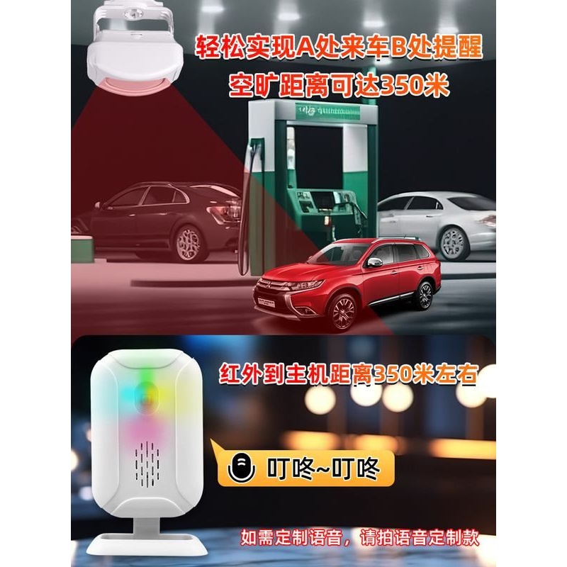 车道感应报警器来人来车微波提醒感应器室外防查岗语音提醒播报器