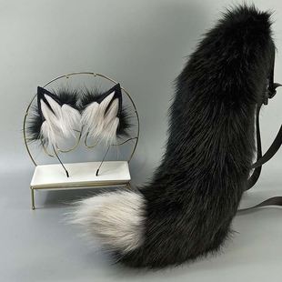 兽装尾巴腰带 仿真手作狼耳发箍兽尾甜美猫耳头饰发夹lolita可爱