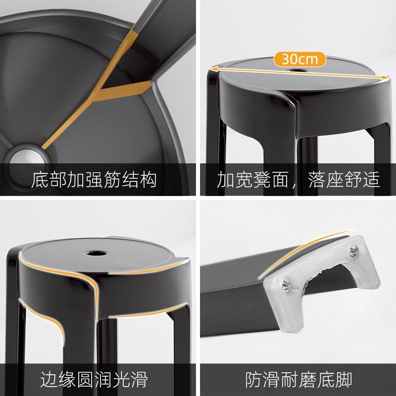 塑料凳子家用加厚可叠放凳子板凳风车凳餐桌叠凳子胶高简约摞圆凳,住宅家具,风车凳,淘宝优惠券,粉丝福利购,淘宝优惠卷