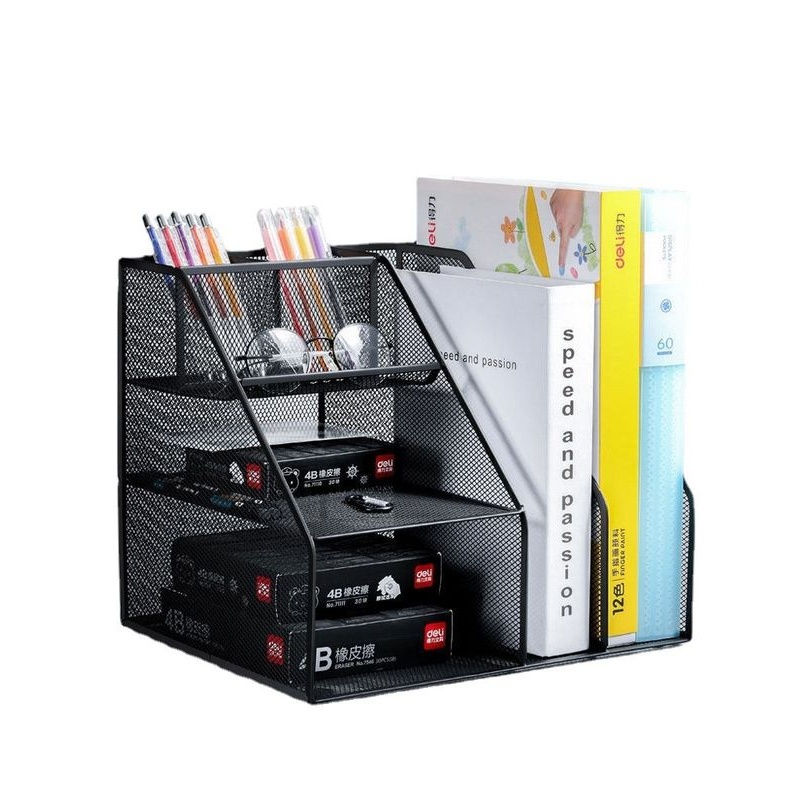 金属文件框桌面文件架置物架架资料架档案收纳盒整理架筐文件栏