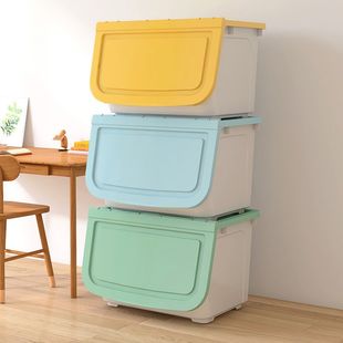 前开式收纳箱零食翻盖收纳盒加厚整理杂物多箱塑料玩具规格箱子