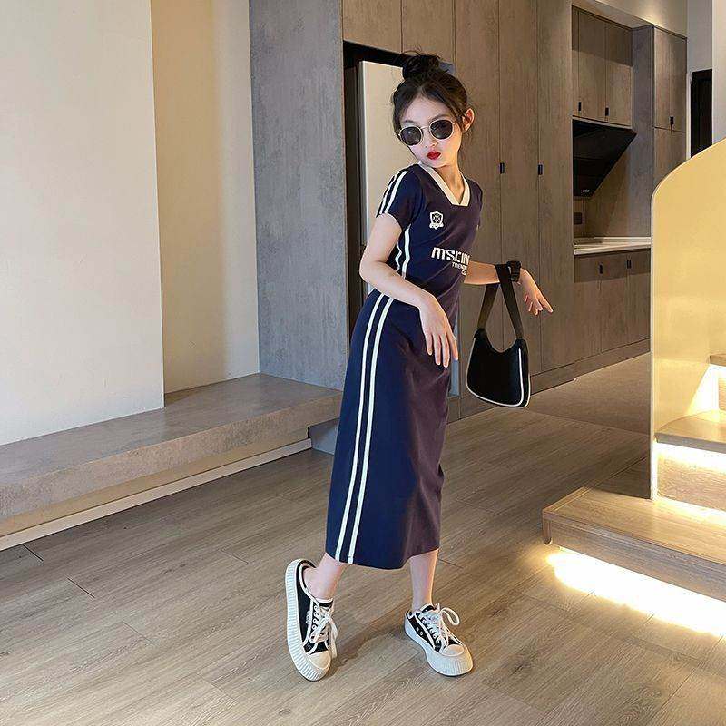 女童短袖连衣裙纯棉夏季薄款9学生中大童12洋气显瘦运动修身t恤裙,童装/婴儿装/亲子装,连衣裙,淘宝优惠券,粉丝福利购,淘宝优惠卷