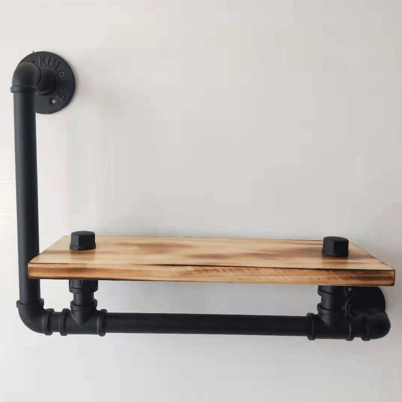 复古壁挂架美式工业风水装饰管毛巾架浴室置物架书架墙上