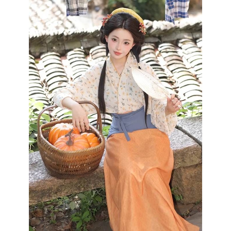 魏晋南北朝种田文田耕汉服2025新款古装仙气飘飘古风田园日常套装