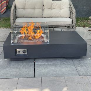 欧美户外庭院家具咖啡桌燃气火盆取暖器景观火炉真火壁炉