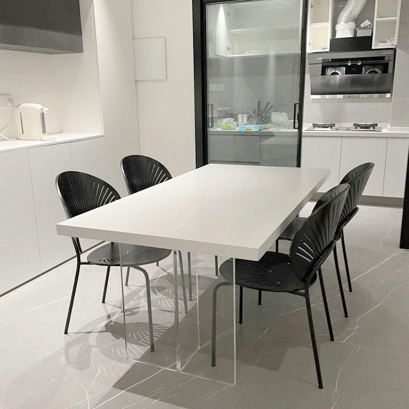 悬浮餐桌透明亚克力下挂纯白色岩板奶油风餐桌大小户型家用依诺板,住宅家具,岩板餐桌,淘宝优惠券,粉丝福利购,淘宝优惠卷