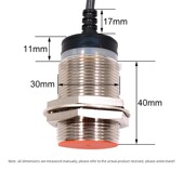 CNTD昌得接近开关感应传感器30mm直流pnp三线24V常开CJY30E 10PA
