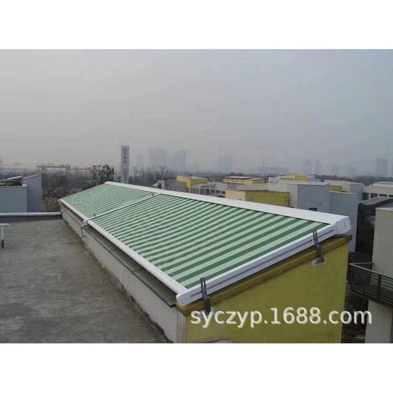 户外阳光玻璃房遮阳隔热防晒电动遥控导轨天幕露台天窗伸缩遮阳帘