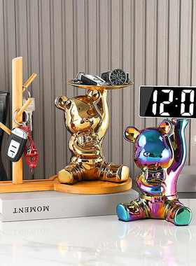 家用客厅卧室数字智能台钟摆放高台式电子值颜钟表钟摆闹钟件桌面