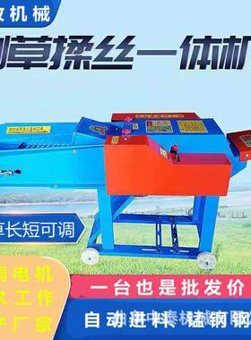 养殖场小型电动铡草机干湿秸秆粉碎揉丝机牛羊草料铡段碎草机