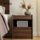 北美黑胡桃木床头柜复古轻奢实木橡木多功能收纳储物柜沙发边柜