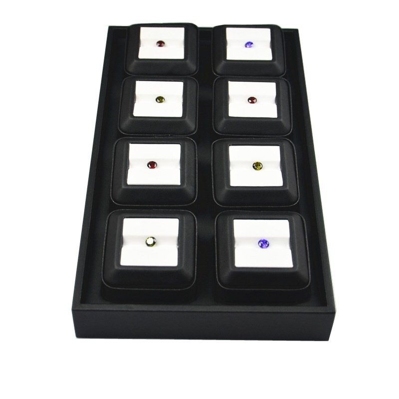 正方形裸石盒宝石戒面陈列黑皮盘槽展示芯V道具宝托盘彩格白柜台,包装,首饰包装,淘宝优惠券,粉丝福利购,淘宝优惠卷