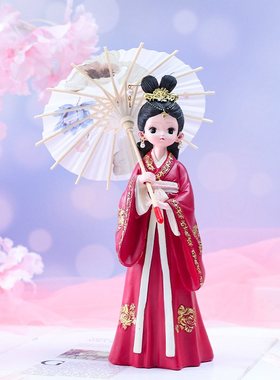 汉服古装女孩颜如玉系列古风少女装饰梳妆台心布置房间摆件家居