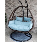 双吊篮藤椅家用吊椅室内吊床室外秋千阳台双杆躺椅摇篮椅别墅