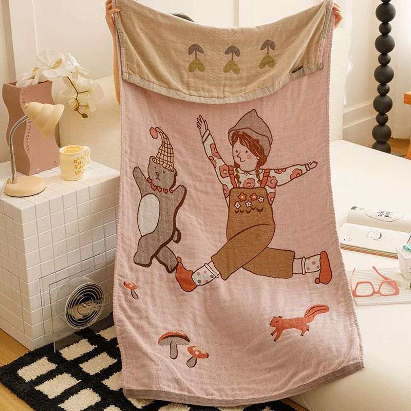 韩系全棉浴巾四层毯子休闲吸水午睡洗毛巾纯披肩浴巾棉麻吸汗纱布,居家布艺,浴巾,淘宝优惠券,粉丝福利购,淘宝优惠卷