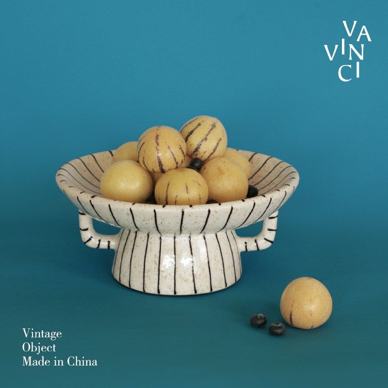 梵其法式高级感条纹陶瓷水果盘摆件客厅茶几桌面创意甜品盘零食盘,家居饰品,果盘/果篓,淘宝优惠券,粉丝福利购,淘宝优惠卷