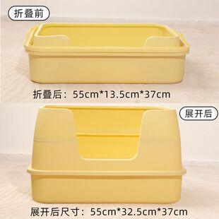 跨境猫砂盆三层可折叠溅用品防盆猫外开放式号屎超大猫咪猫厕所
