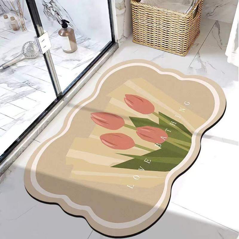 硅藻泥地垫浴室地毯批发花朵卫生间脚垫门口吸水免洗干速防滑垫,居家布艺,家用脚垫,淘宝优惠券,粉丝福利购,淘宝优惠卷