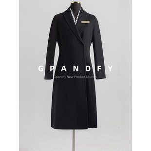 高端定制双面羊绒大衣酒店前台接待售楼部职业装 物业案场工作服冬