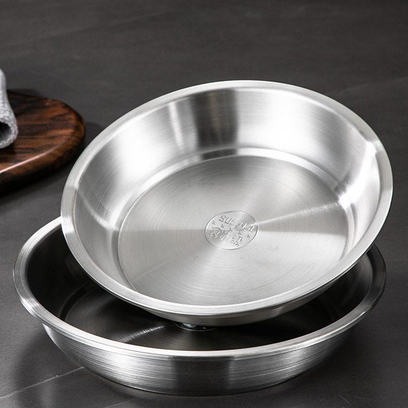 316不锈钢盘食品级菜盘盘加深烧烤家用圆形盘水果盘托盘餐盘加厚,餐饮具,盘,淘宝优惠券,粉丝福利购,淘宝优惠卷