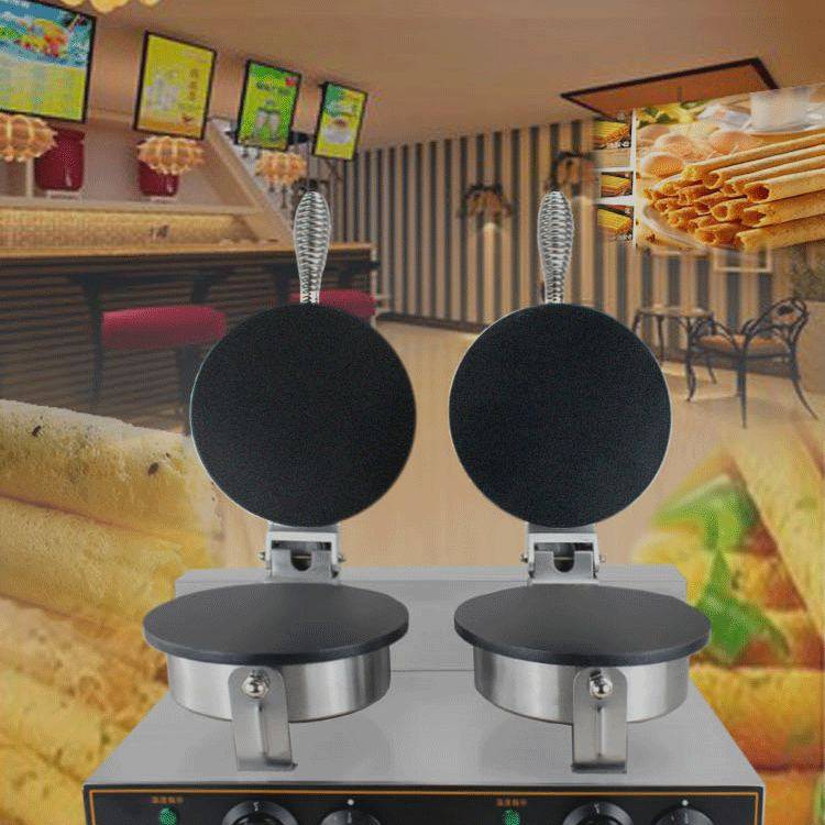 双头蛋卷机早餐烤盘多功能华夫烤炉披萨商用蛋糕烘培