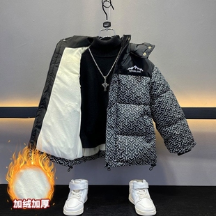 冬季儿童棉衣男童加绒加厚外套2025新款冬装中童棉服洋气男宝童装